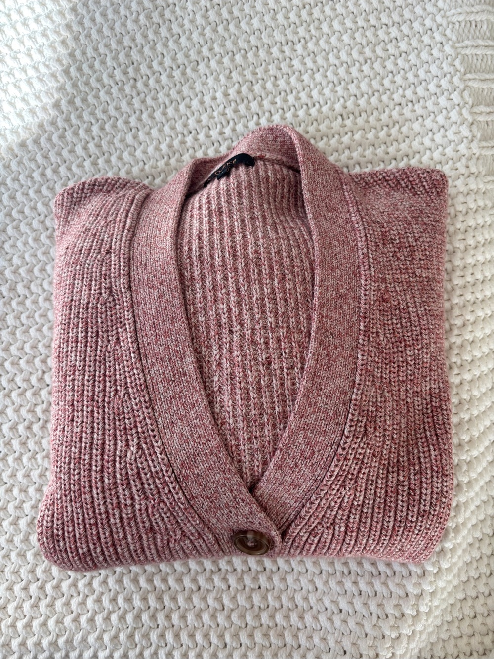 100% Organic Cotton Fisherman Boxy Cropped Cardigan Sz L